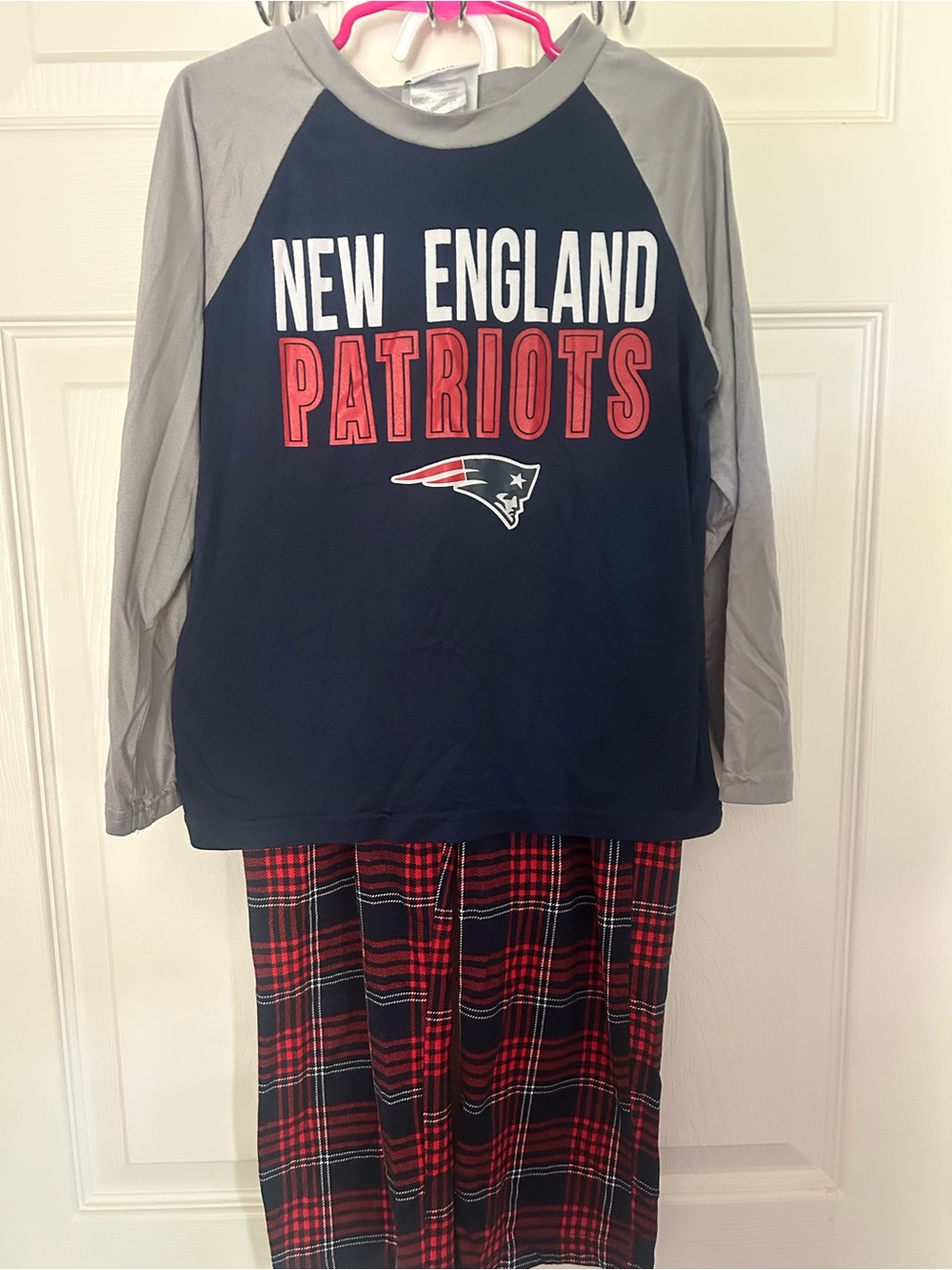 Kids, NFL New England Patriots, Navy, Gray & Red Pajama Set, Pants, XS